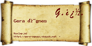 Gera Ágnes névjegykártya